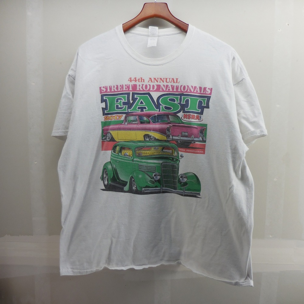 Gildan 2017 Street Rod Nationals East NSRA Graphic T-Shirt White 2XL Car Show